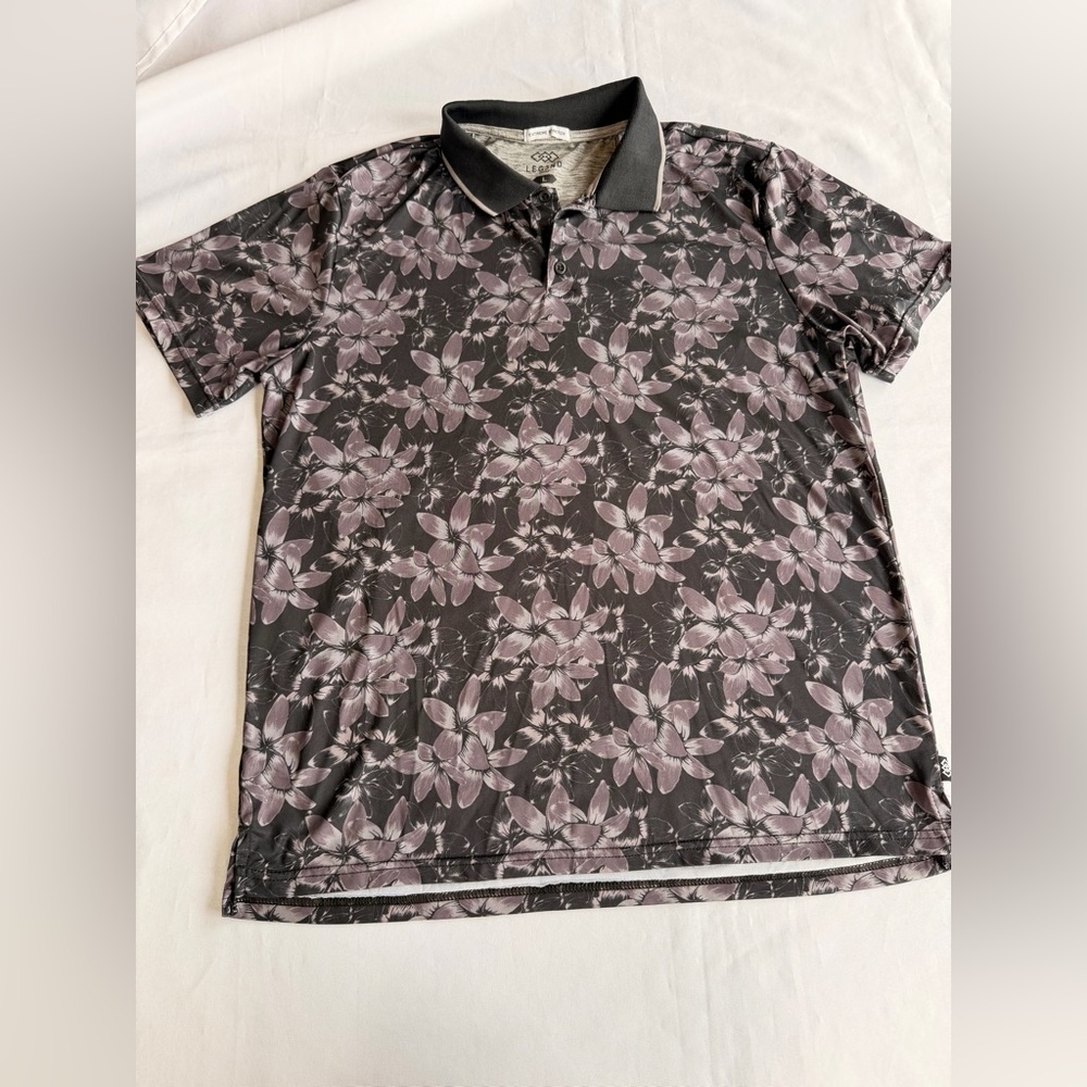 Leg3Nd Golf Extreme Stretch Floral Polo Mens Size Large